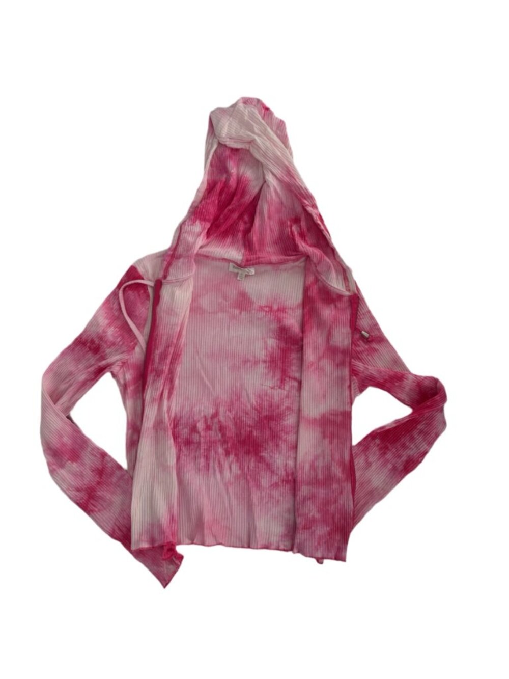3 Piece Tie Dye Lounge Set Large Pink Ribbed Cami Top + Flare Pants + Hoodie Y2K - Picture 5 of 11